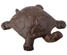 Esschert Design Gartenfigur, Skulptur Motiv Schildröte aus Gusseisen in braun, Größe L, ca. 19 cm x 15 cm x 5,6 cm