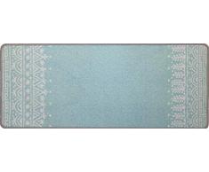 oKu-Tex Fußmatte | Schmutzfangmatte | Deco-Flair | Retro Design | Türvorleger für innen | rutschfest | skandinavisches blau | 45x75 cm