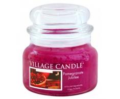 Village Candle Jubiläum Granatapfel kleine Duftkerze im Glas, 312 g, rosa, 9.7 x 9.5 cm