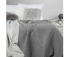 Eurofirany Decke, Bettüberwurf, Tagesdecke, 170x210 cm, Steppung Muster. (Galia Stahl, 200x220 cm), Kunststoff