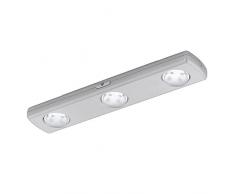 EGLO LED-Schrankbeleuchtung Baliola aus Kunststoff in silber mit Schalter 3 LEDs, Plastik
