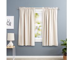 AmazonBasics wärmeisolierender Verdunkelungsvorhang, 2 Stück, 168 x 137 cm (BxL), Beige