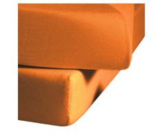 Fleuresse Colours Spannbettlaken, Uni-Mako-Satin, orange, 160 x 200