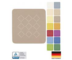 Spirella Duschmatte Badematte Duscheinlage antibakteriell rutschfest mit SaugnÃ¤pfen - Alaska Taupe - ca. 55 x 55 cm