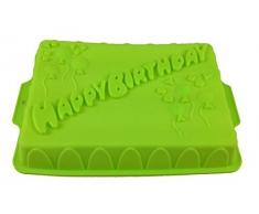 GMMH Silikonbackform Happy Birthday Kuchen Backform Kuchenform Brotbackform Obstbodenform (grün)