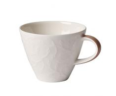 Villeroy & Boch Caffè Club Floral Touch of Hazel Kaffeetasse, 220 ml, Premium Porzellan, Weiß/Braun