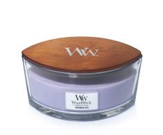 Ellipsenförmige WoodWick Duftkerze mit knisterndem Docht, Lavender Spa, bis zu 50 Stunden Brenndauer