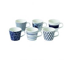 Pacific by Royal Doulton Pacific von Royal Doulton Kleiner Becher Set von 6-New, Porzellan, Blau, 11,8 x 9.1 x 7,6 cm, 11.8 x 9.1 x 7.6 cm, 6
