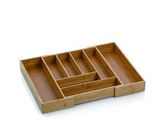 Kela Besteckkasten, Schubladeneinteiler mit 8 Fächern, Ausziehbar, 35 x 43 x 6,5 cm, Bambus, 12013, Kalma