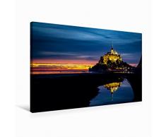 Premium Textil-Leinwand 75 cm x 50 cm quer Mont-Saint-Michel | Wandbild, Bild auf Keilrahmen, Fertigbild auf echter Leinwand, Leinwanddruck