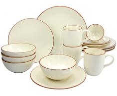 Creatable, 14849, Serie Málaga, Geschirrset 16 teilig Kombiservice, Stein, beige, 46.5 x 34 x 34 cm, Einheiten