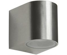 Ranex 5000.466 LED Außenwandleuchte, GU10 3 Watt, halb rund, Aluminium-Glas