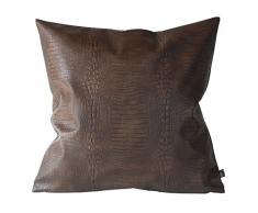 Kdays Dick Kunstleder Kissen Cover Tan Deko für die Couch Werfen Kissen Fall Braun Leder Kissenbezug Farbe Leder Kissen, Polyurethan, Dunkelbraun, 46 x 46 cm