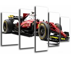Wandbild - Auto Ferrari Formel 1, Vettel und Räikkönen 2017, 165 x 62 cm, Holzdruck - XXL Format - Kunstdruck, ref.26560