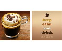 Pro-Art glaset2d783806 Wandbild Glas-Art Mix und Match Duo Keep calm, 2x 20 x 20 cm