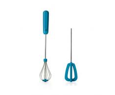 Lékué Schneebesen Set 2 Stück in blau, Silikon, 33 x 5.5 x 6 cm