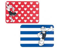 Excelsa Olivia & Popeye Set 2 Tischsets rot und blau, 43 x 29 cm, 2 Stück