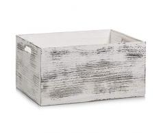 Zeller Aufbewahrungs-Kiste Rustic weiß, Holz, 40x30x20 cm