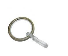 GARDINIA Gardinenringe für Gardinenstangen mit 20 mm Durchmesser, Inklusive Gleiteinlage und Faltenlegehaken, 10 Stück, Serie Chicago, Breite 4 mm, Metall, Edelstahl-Optik