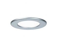 Paulmann Leuchten Paulmann 92070 Einbaupanel rund Deckenleuchte 6W Licht 4000K Neutralweiß LED Panel Chrom matt IP44 spritzwassergeschützt inklusive Leuchtmittel Einbauleuchte, Kunststoff, 6 W