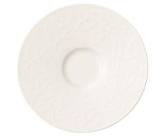 Villeroy & Boch Caffè Club Floral Touch Untertasse, 14 cm, Premium Porzellan, Weiß