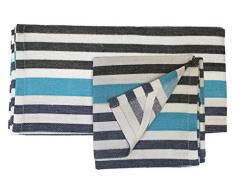 Soleil d Ocre 712047 Prestige 2er Pack Geschirrtuch Jacquard Baumwolle 50 x 70 cm, Baumwolle, blau, 50 x 70 cm