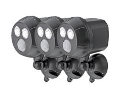 Mr Beams drahtloser, batteriebetriebener, heller LED Spot mit Bewegungssensor für den Innen & Außenbereich braun MB393 (3er-Pack)
