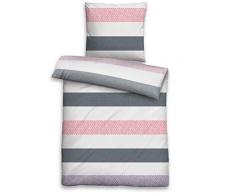 biberna 0008570 Trendline Biber Bettwäsche Garnitur mit Kopfkissenbezug (Baumwolle) 1x 135x200 cm + 1x 80x80 cm, Indigo