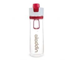 Aladdin Active Hydration Sport-Trinkflasche, 800 ml, Rot, Einhändig Bedienbar, Auslaufsicher, mit Tragegriff und Zählring, Wasserflasche Sportflasche