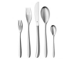 WMF Silk Besteckset 6 Personen, 30 teilig, Monobloc-Messer, Cromargan Edelstahl mattiert, spülmaschinengeeignet