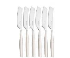 Bugatti GL3U-021F32/6 Glamour Streichmesser, SAN/Stahl, 16 x 20 x 3 cm, elfenbeinfarben, 6 Stück