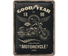 Nostalgic-Art 26224 Goodyear-Motorcycle | Retro Vintage-Schild | Wand-Dekoration | Metall Blechschild 15x20 cm, Bunt, 15 x 20 x 0.2 cm