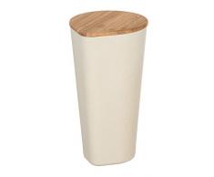 Wenko Aufbewahrungsdose Derry 1 l - Vorratsdose, Frischhaltedose mit Bambusdeckel und Silikonring luftdicht und aromafrisch Fassungsvermögen: 1 l, Bambusfaser, 10,5 x 19,5 x 12 cm, beige
