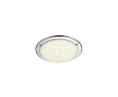 Trio Leuchten Deckenleuchte, Integriert, 9 W, nickel matt/glas weiß gemustert, Durchmesser 28cm