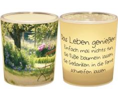 La Vida 1010544110 Teelichtglas, Plastik, bunt, 6 x 4 cm