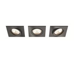 Philips myLiving LED Warmglow Einbauspot Shellbark, 3-flammig, eckig, anthrazit