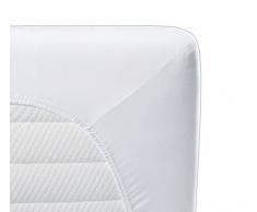 biberna Sleep & Protect 0802760 wasserundurchlässig Spannbetttuch (Matratzenhöhe max. 22 cm) (Molton) 1x 90x200 cm, weiß