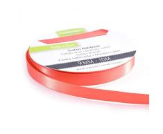 Vaessen Creative 301002-2008 Satinband Wassermelone, 9 mm x 10 Meter, Schleifenband, Dekoband, Geschenkband und Stoffband für Hochzeit, Taufe und Geburtstagsgeschenke