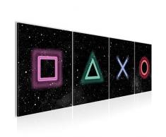 Bilder Spielkonsole Gamer Wandbild 160 x 50 cm Vlies - Leinwand Bild XXL Format Wandbilder Wohnzimmer Wohnung Deko Kunstdrucke Bunt 4 Teilig - MADE IN GERMANY - Fertig zum Aufhängen 023846b