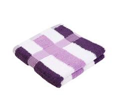 Gözze Handtuch 2er-Set, 100% Baumwolle, 50 x 100 cm, New York, Streifen, Flieder/Weiß/Dunkellila, 555-9300-A4