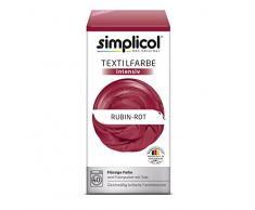 Simplicol Textilfarbe intensiv (18 Farben), Rubin-Rot 1804, Dunkelrot: Einfaches FÃ¤rben in der Waschmaschine, All-in-1 Komplettpackung