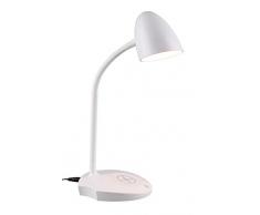 Reality Leuchten LED Tischleuchte Load R59029901, Kunststoff Weiß, inkl. 4 Watt LED, Touch Dimmer, Induktives Laden