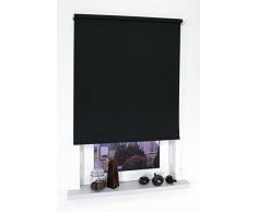 Liedeco Verdunklungsrollo, 62 x 180 cm, unifarben, Schwarz, schwarz, 122 X 180 cm