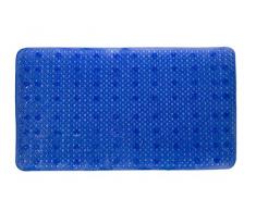 Rechteckige Duschmatte Badematte 64×36 CM, starke rutschfeste mit die Sicherheitssaugnäpfe, antibakteriell, Fußhornhautentfernung- und Massagefunktion, waschbar in Waschmaschine (blau)