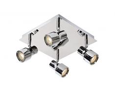 Lucide SIRENE-LED - Deckenstrahler Badezimmer - Ø 10 cm - LED Dim. - GU10 - 4x5W 3000K - IP44 - Chrom