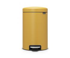 Brabantia newIcon Treteimer 12 L Sense of Luxury, Edelstahl, mineral mustard gelb, 12 Liter