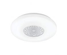 EGLO LED Deckenlampe Capasso 1, 1 flammige Deckenleuchte, Wandlampe mit Muster, Material: Stahl und Kunststoff, Farbe: chrom, weiß, Ø: 34 cm