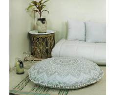 Popular Handwerk Original, Tapisserie indischen Mandala Kunst der Wand zum aufhängen an der Wand, Hippie Bohemian Tagesdecke mit metallisch Glanz 32 Cushion Cover silber