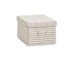 Zeller 14640 Aufbewahrungsbox Stripes, Pappe, Beige, ca. 21 x 28 x 15 cm