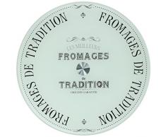 R2S 441DEGO Délices der Gourmets Servierplatte, Glas, drehbar, 35 x 35 x 4 cm, Weiß